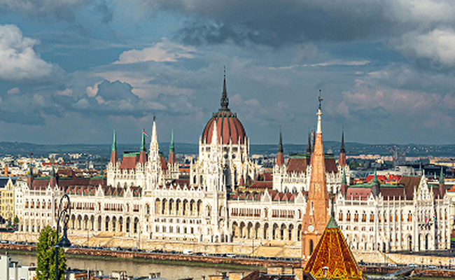aerial-shot-hungarian-parliament-building-budapest-hungary-cloudy-sky